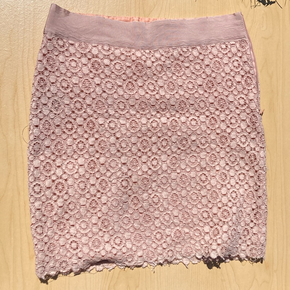 Pink lace mini skirt from Forever 21